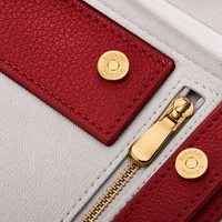 Sac de rangement pour bijoux en cuir de vachette rouge de luxe avec logo personnalisé, organiseur de bijoux portable pour voyage, étui de rangement pliable pour femmes, cadeau