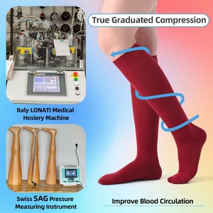 Chaussettes de compression en coton graduées pour femmes et hommes, sans couture, sans pression, pour mollets larges, idéales pour les voyages, <span class=keywords><strong>l</strong></span>'allaitement, la grossesse et le sport - Product Image 2