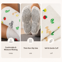 Chaussettes de Pilates personnalisées avec logo tricoté, chaussettes de yoga respirantes en coton écologique avec grip pour studio, yoga, fitness et entraînement