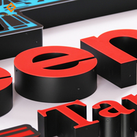 Enseigne murale 3D LED à éclairage frontal avec lettres graphiques irrégulières personnalisées en usine pour enseigne de bar, enseigne de restaurant grill