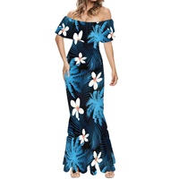 Nouvelle Robe de Soirée Sirène Élégante pour Femme, Grande Taille, Imprimé Plage, Longue, Épaules Dénudées, Respirante, Style Personnalisé