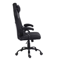 JR RACING JR-4549-B Chaise de jeu ergonomique au design moderne en cuir PU Anji et nylon, confortable, inclinable et réglable