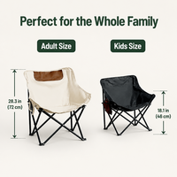 Chaise de camping d'extérieur pliable compacte en tissu Oxford 600D durable, impression personnalisée, montage facile, rangement compact