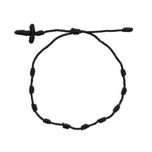 Rosario de nailon hecho a mano rojo al por mayor, <span class=keywords><strong>pulsera</strong></span> de <span class=keywords><strong>7</strong></span> <span class=keywords><strong>nudos</strong></span>, cuerda de Mano <span class=keywords><strong>Negra</strong></span> étnica - Product Image 6