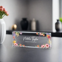 Plaque d'identification de bureau en acrylique RAY YI Porte-plaque d'identification de table en acrylique transparent personnalisé
