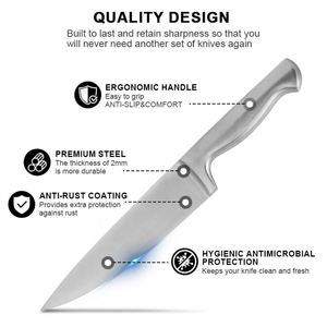 Juego de Cuchillos de Acero Inoxidable Personalizados, 12 Piezas, Cuchillos para Cortar Carne Súper Afilados, Juego de Cuchillos de Cocina con Soporte y Bloque para Cuchillos - Product Image 2