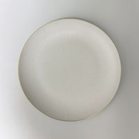 Assiettes en plastique doré Plaque de charge jetable épaisse blanche et dorée pour mariage, fête, fête des pères et Noël