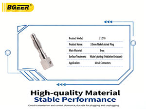 3mm Bananenstecker, Vernickelter Reinkupfer-Anschluss, 5,5*5,5 Quadratischer Materialteststecker für Elektrische Prüfung & Instrumentierung - Product Image 4