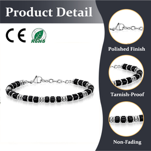 <span class=keywords><strong>Bracciale</strong></span> a Catena in Stile Bohémien alla Moda con Perle Piatte in Pietra Naturale e Acciaio Inossidabile, Regalo per Festival, <span class=keywords><strong>Bracciale</strong></span> in <span class=keywords><strong>Ossidiana</strong></span> - Product Image 1