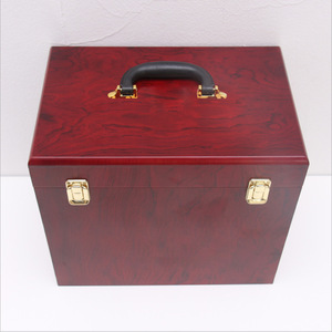 Caja de regalo de madera para licores con tapa abatible, 6 compartimentos, hecha a mano, rectangular, para almacenamiento de vinos y bebidas espirituosas - Product Image 2