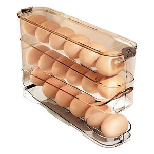 Organisateur de rangement pour œufs roulants en plastique léger moulé par injection, moderne, blanc, préservation de <span class=keywords><strong>la</strong></span> fraîcheur pour réfrigérateur, cuisine - Product Image 5