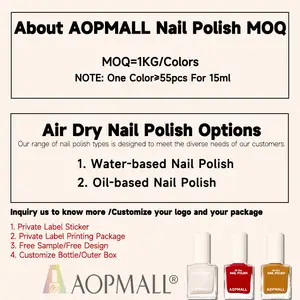 AOPMALL Private Label Halal Nagellack Hoch pigmentierter muslimischer Nagellack Atmungsaktiv Langlebig