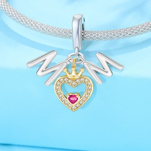 This lovely white brass pendant adopts a warm family themed design ideal for DIY jewelry crafting and holiday gift giving - Product Image 6