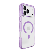 Coque magnétique Ice Crystal pour iPhone 17 16 Pro Max, bord translucide, dos transparent avec protection d'angle anti-choc discrète