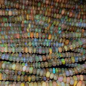 Opalite d'Éthiopie Welo, pierres précieuses naturelles, perles lisses, qualité exceptionnelle certifiée, prix de gros par carat, fabrication de bijoux - Product Image 5