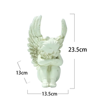 Pabrik Resin plester putih kustom model patung malaikat kerajinan tangan souvenir patung rumah kantor dekorasi desktop