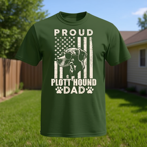 Proud Plott Hound Dad T-shirt patriotique avec drapeau américain pour homme adulte à manches courtes et col rond - Product Image 3