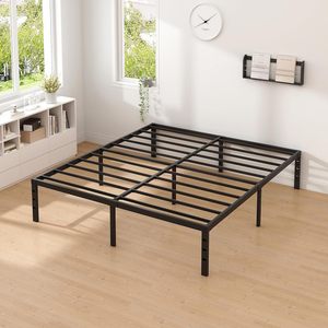 Wholesale Queen Size Metal <b>Bed</b> <b>Frame</b>, 16" Heavy-Duty <b>Platform</b> <b>Bed</b> with Storage, Easy Assembly, No Box Spring - Product Image 4