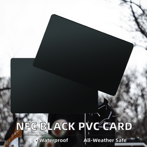 บัตรสมาชิก PVC สีดำด้าน กันน้ำ แบบเปล่า รองรับ NFC NTAG216 RFID บัตรธุรกิจดิจิทัล ความถี่ 13.56MHz พร้อมคิวอาร์โค้ด - Product Image 2
