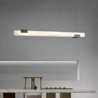 Lustre rectangulaire moderne et luxueux en marbre d'ardoise, lustre de plafond en marbre naturel espagnol, éclairage décoratif