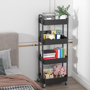 Trolley Floor Kitchen Bathroom Rack Movable Multi Storey <b>Bedside</b> Bedroom Living Room Storage Rack Movable Portable <b>Shelf</b> - Product Image 3