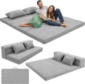 Tri-Fold Futon <b>Mattress</b> <b>Foldable</b> Japanese Floor Sleep High-Density Foam Bed Mat Nap Pad & Lounger the Premium High-density Foam - Product Image 1