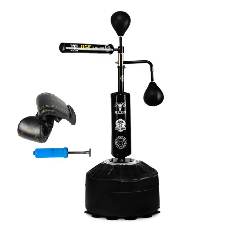 Free Standing MMA Boxing Speed Trainer Reflex Bag Punching Spinning Bar with Dual Punching Bag