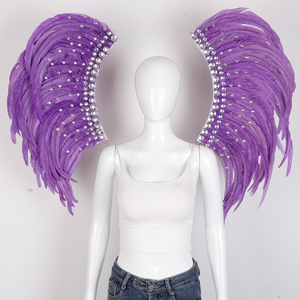 Ailes d'ange de luxe en plumes de cygne, brodées à la main avec des paillettes, sans impression, pour mariage, carnaval, Halloween, décoration de fête, danse - Product Image 5