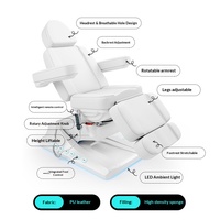 Lit et fauteuil de massage électrique rotatifs avec revêtement en cuir PU et structure en acier inoxydable pour salon de beauté, clinique dentaire et utilisation en SPA