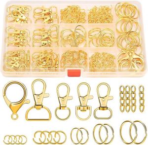Keychain Kit Key Ring Lobster Claw Clasps Swivel Snap Hook Extender Chain for Crafts DIY Projects and Jewelry Making - Product Image 1