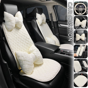 Housse de siège de coussin de voiture de luxe blanc dentelle <span class=keywords><strong>bulle</strong></span> femmes Auto luxe couverture intérieure nœud papillon appui-tête taille oreiller ceinture de sécurité couverture - Product Image 6