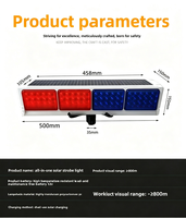 Feux stroboscopiques solaires à haute intensité pour travaux routiers, feux de signalisation routière à LED double face rouge et bleu pour blocages routiers