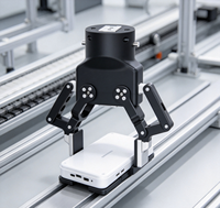 Pince pneumatique parallèle à 3 mâchoires GBS-04-C240A-1-IS avec interrupteur magnétique et connexion sans tube pour assemblage de machines CNC