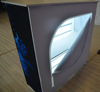 Table de réception publicitaire promotionnelle pliable en aluminium avec écran LED rétroéclairé personnalisé 100x40x100cm