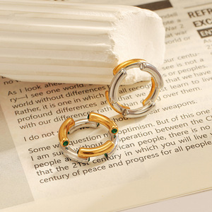 แหวนสแตนเลสทรงเรขาคณิต ชุบทอง 18k ประดับเพชร สำหรับทุกเพศ ใส่ได้ทุกวัน - Product Image 3