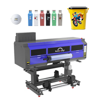 Printer holografik uv pelangi dtf stiker 60cm pencetak dtf uv dengan laminator untuk stiker