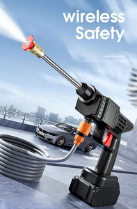 <span class=keywords><strong>Nettoyeur</strong></span> <span class=keywords><strong>haute</strong></span> <span class=keywords><strong>pression</strong></span> portable 21V à <span class=keywords><strong>batterie</strong></span> avec distance de pulvérisation de 10 m, tête de pistolet en alliage - Ensemble de pistolet de lavage électrique, pulvérisateur de mousse - Product Image 4