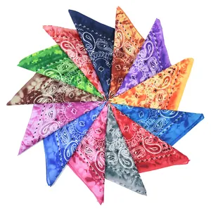 Zandy OEM Baumwolle feste reine Farbe Paisley benutzer definierte Hip Hop Bandana Schal Gesicht Bandana quadratischen Schal Taschen tücher