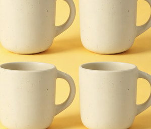 Juego <span class=keywords><strong>de</strong></span> 4 Tazas <span class=keywords><strong>de</strong></span> Cerámica Color Blanco Sal Marina, Tazas para <span class=keywords><strong>Café</strong></span>/Té <span class=keywords><strong>de</strong></span> Diseño Contemporáneo, Aptas para Microondas y Lavavajillas - Product Image 4