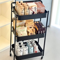 Nouvelle annonce : Chariot de rangement multi-niveaux à roulettes pour la maison, idéal pour les collations, les livres, les légumes et les fruits de cuisine, la salle de bain et la chambre.