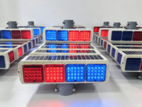Luz de Advertencia LED Solar Integrada con Múltiples Patrones de Destello, Lámpara de Señalización de Tráfico Personalizable para Seguridad Vial, Construcción y Carreteras