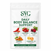 Gummies au poivre de Cayenne SYC BIO, formule premium naturelle, 60 unités, bien-être quotidien pour adultes, prix d'usine OEM ODM, vente en gros B2B