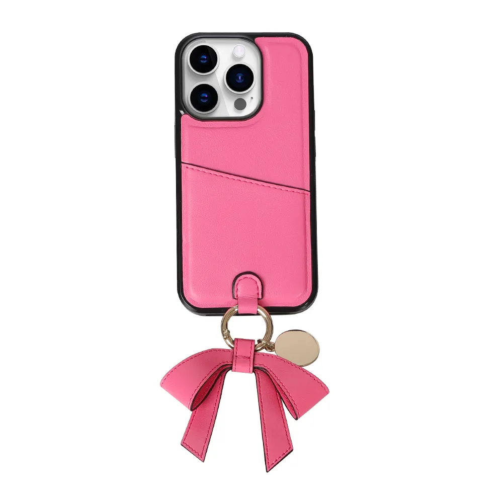 Custom cartoon 3d butterfly heart leather keychain cute decoration charms for phone case