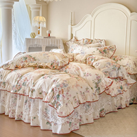 Vente directe usine – Ensemble de literie de luxe en coton pur à volants, style princesse coréenne, pour la décoration moderne de la maison et de la chambre