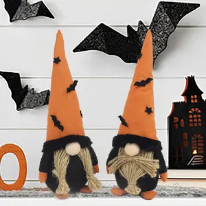 11 inç özel cadılar bayramı süslemeleri kapalı hediyeler Gonk yarasa bükülebilir şapka turuncu çift cüceler