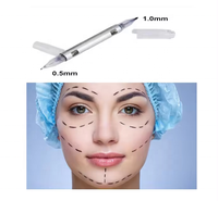 Stylo marqueur de peau chirurgical professionnel pour la chirurgie plastique peau Tatoo sourcil corps marqueur double pointes 1.0 et 0.5mm