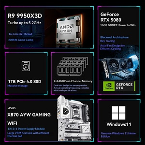 En stock – Vente en gros – PC de jeu ASUS personnalisé avec refroidissement DIY – R9 9950X3D 48G DDR5 1TB SSD RTX 5080 – Commande en gros prête à être expédiée – Haute performance - Product Image 5