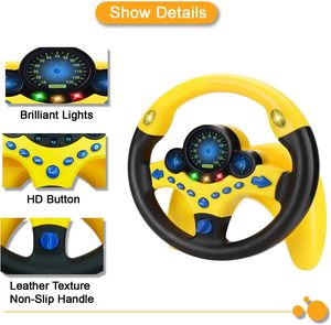 Volante de conducción de coche de juguete simulado para niños, juguetes de asiento de conducción de imitación, juguetes educativos eléctricos de aprendizaje temprano para bebés - Product Image 6