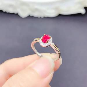 Anillo de Rubí Natural para Mujer, Plata de Ley 925, Estilo Vintage, Chapado en Rodio, Joyería para Mujer, Anillo de Compromiso o Boda - Product Image 3