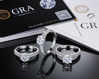 Bague Solitaire Élégante en Argent Poli S925 avec Pierre Ronde VVS et Griffes Solides, Certifiée GRA, pour Soirée, en Moissanite
